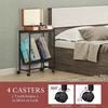 Record Player Table,2 Tier Record Player Stand,Vinyl Record Stand Storage with 4 Wheels, Turntable Stand for Bedroom Living Room