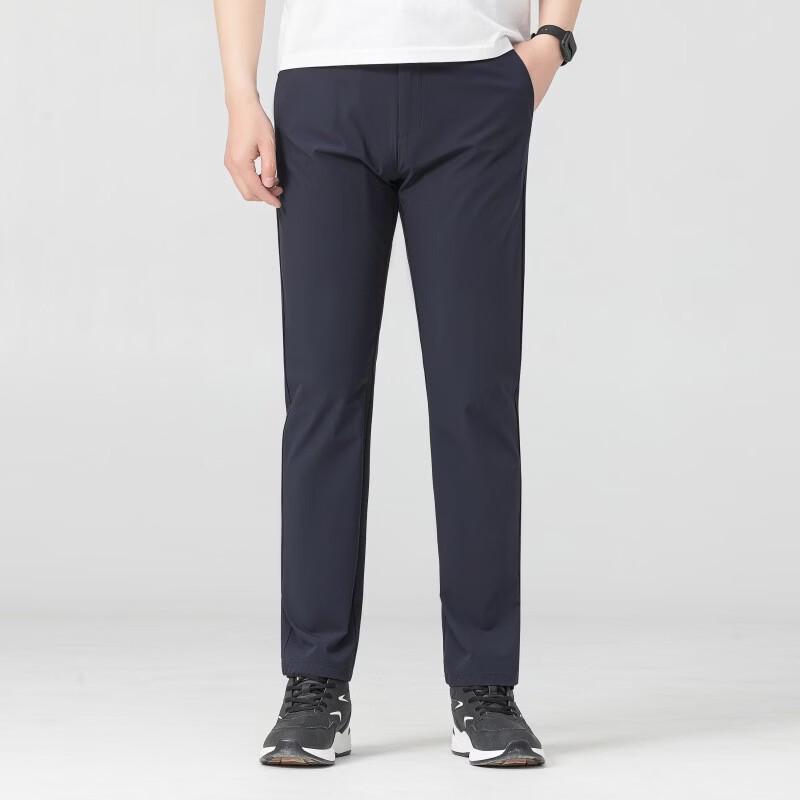 Men's Relaxed Fit Straight Leg Elastic Waist Casual Trousers