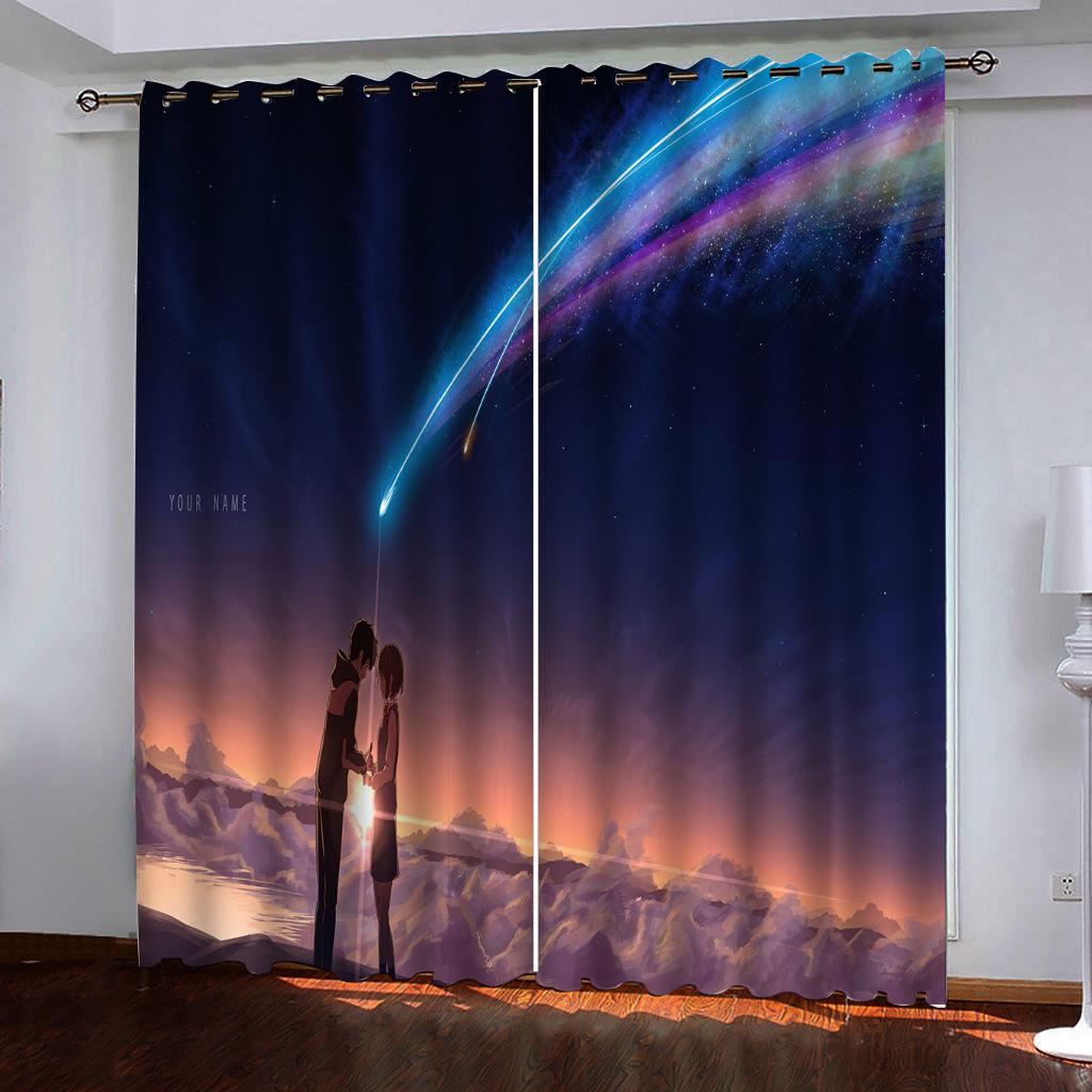 Japanese Anime Your Name Series Digital Printing Any High Density Blackout Curtains
