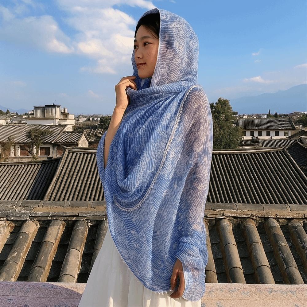 Head Wraps Sunscreen Shawl Sun Protection Beach Scarf Hijab Paisley Shawl  Travel