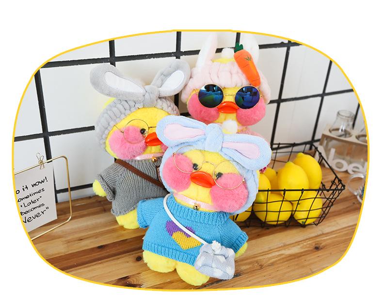 Hyaluronic Acid Duck Plush Toy with Changeable Clothes - Internet Celebrity Little Yellow Duck Doll