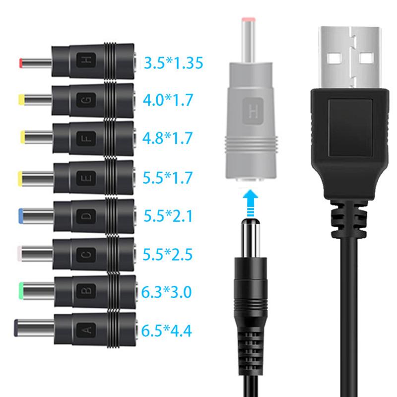 USB zu DC Stromkabel 5V zu 12V Aufwärtswandler 8 Adapter USB zu DC Klinkenstecker Ladekabel für WLAN-Router Mini-Ventilator Lautsprecher