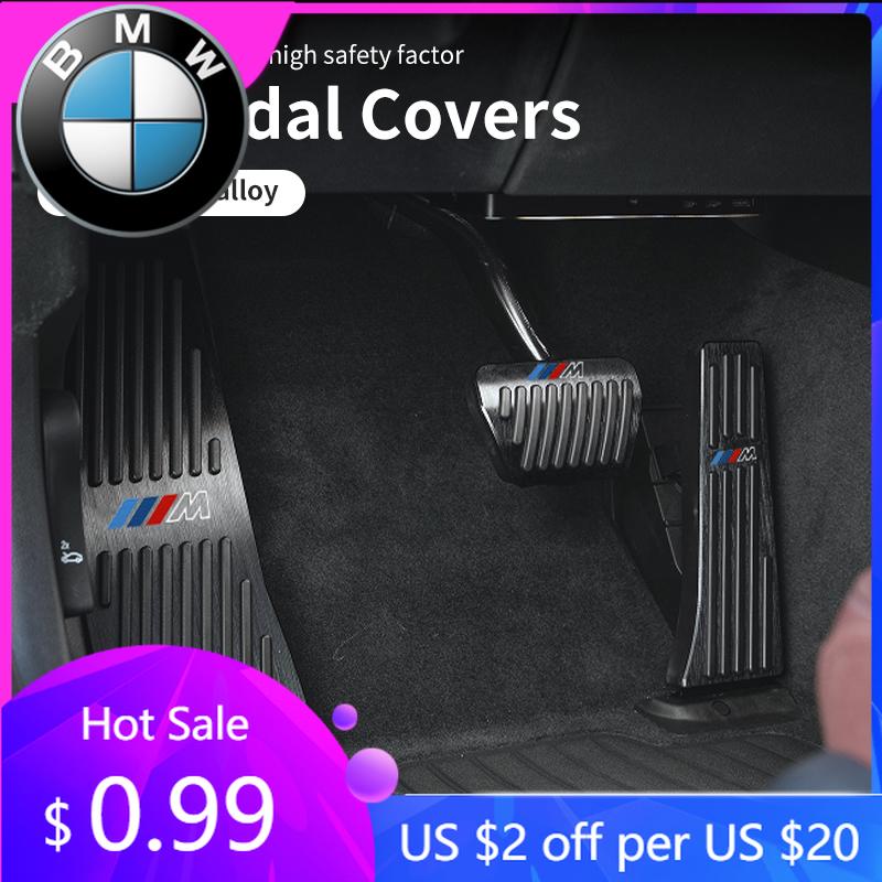 LMFLF1 2026 Car Sticker 2Pcs Car Logo Door Pedal Cover Alloy Door Pedal Cap Accessories For BMW E46 E90 E60 F30 F10 E39 E36 F20 E87 E90