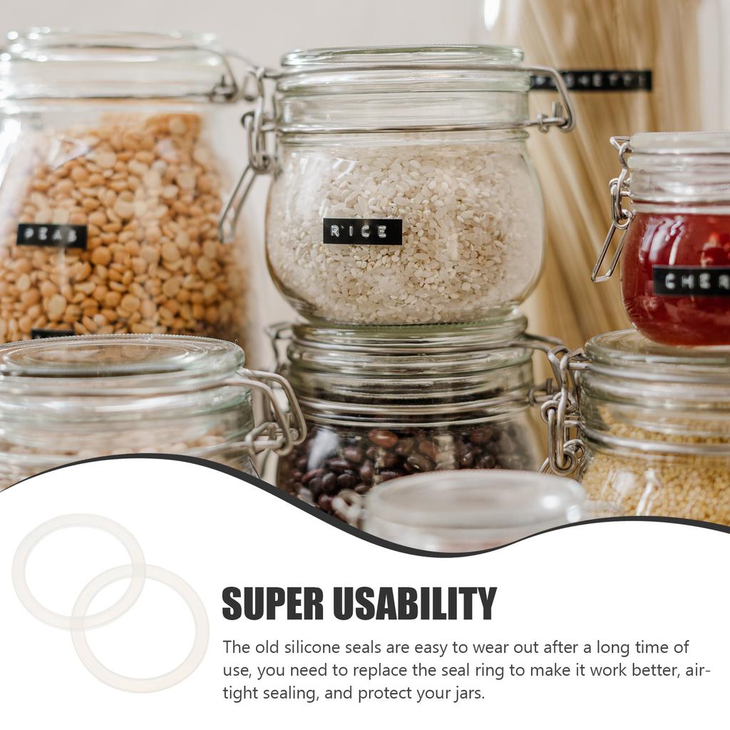 20 Pcs Canning Silicone Rings Gaskets for Glass Storage Jars Canister Airtight Seals Household Sealing Food Replacement