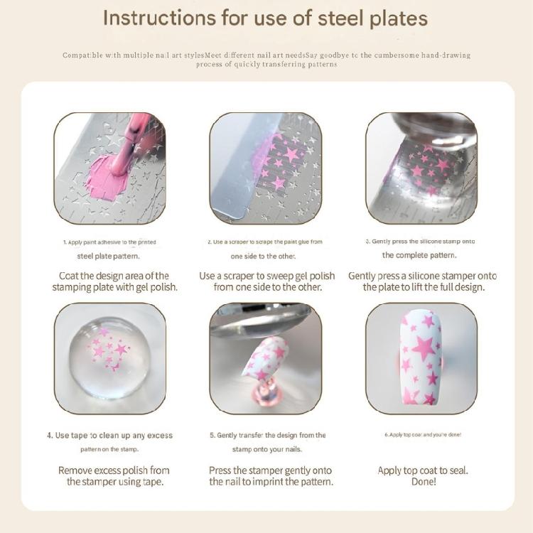 Holiday Theme Nail Pattern Plate Stainless Steel Construction Nail Stamp Plate for Fun Creative Projects with All Ages