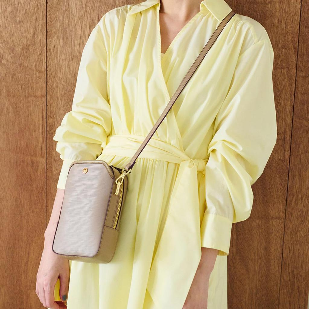 [Breath TOPKAPI] RIPPLE Box Mini Shoulder Bag (Greige)