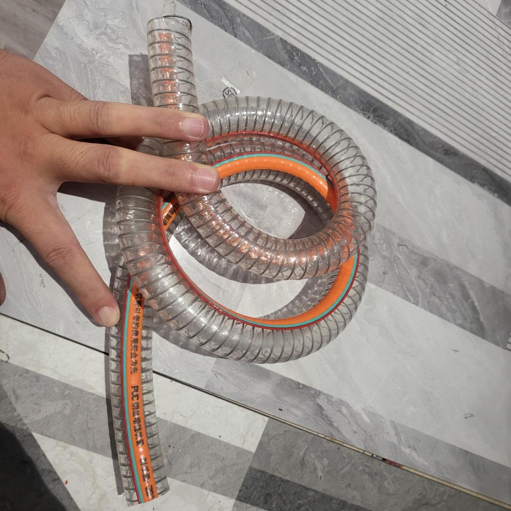 ZG ID19/OD25mm 1-5M PVC Transparent Steel Wire Hose Thick Water Pump Oil Pipe Vacuum Pipe Heat-resistant Oil Resistant PVC Hose