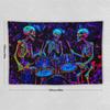 CJSLIFEART Blacklight Skull Tapestry Percussion Small Concert Fluorescent Starry Sky Bedroom Tapestry Background Wall Decoration