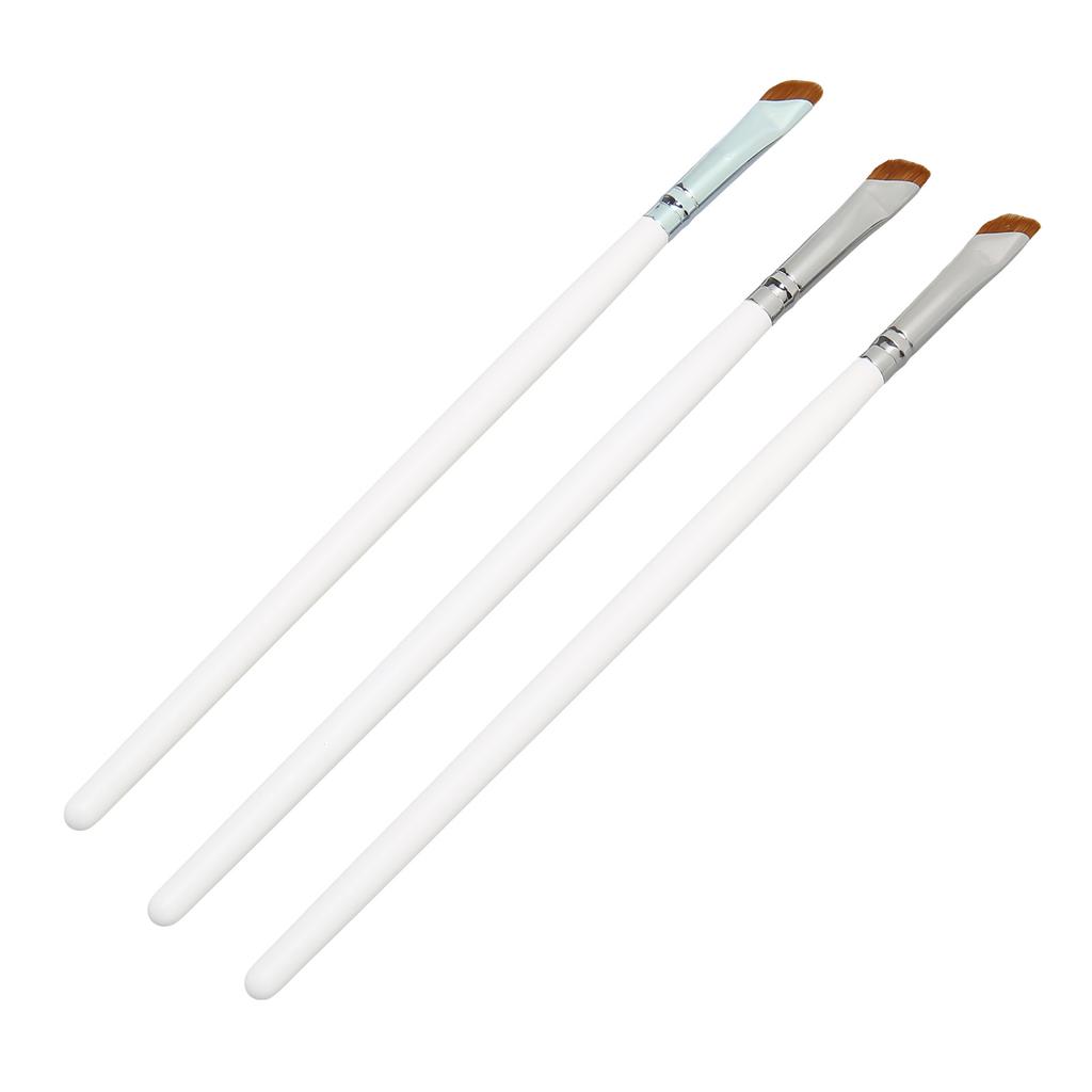 3pcs Angled Eyeliner Brush Ultra Thin Slanted Comfortable Grip Eyeliner Make Up Brush White