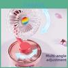 Transparent Table Fan With Atmosphere Light Rechargeable For Home Office And Dormitory Use