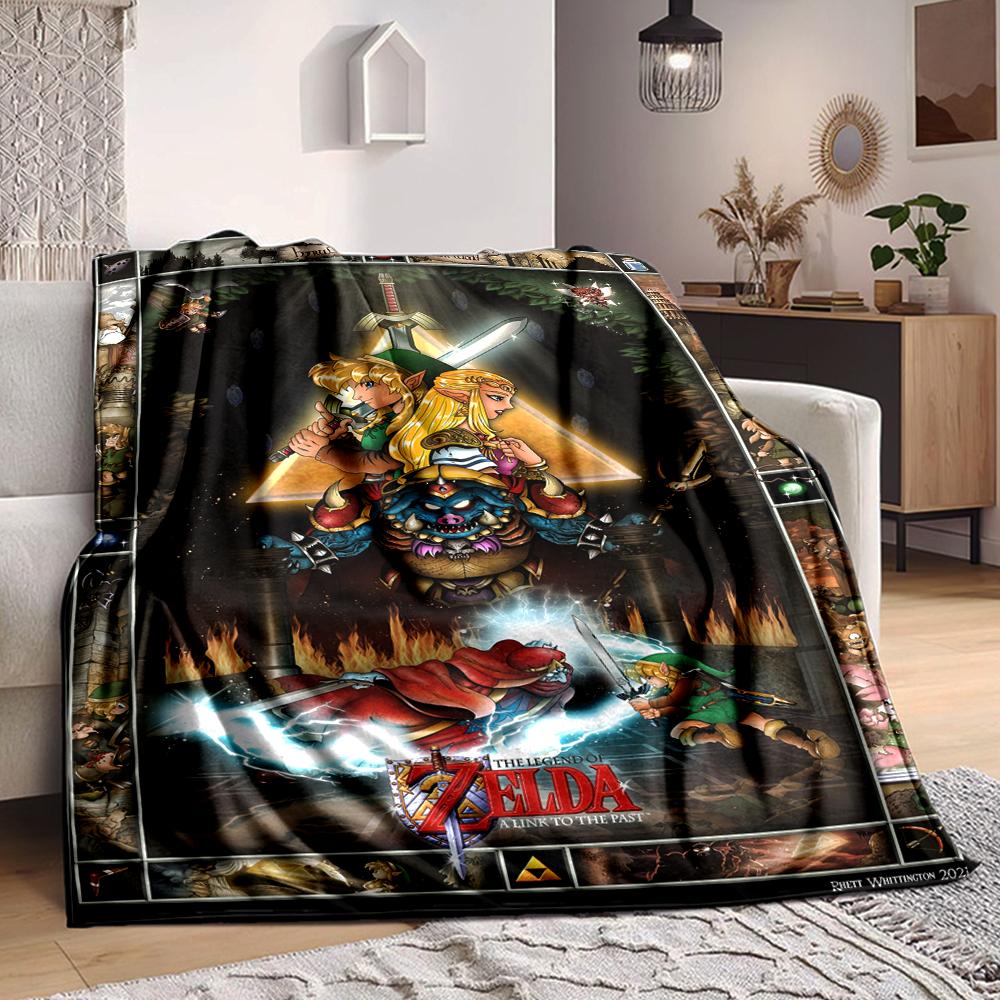 1Pc Heroic Legend Zelda Adventure Flannel Blanket, Soft And Comfortable, Casual Warm, Camping Travel, Christmas, Halloween Xmas Gift El113