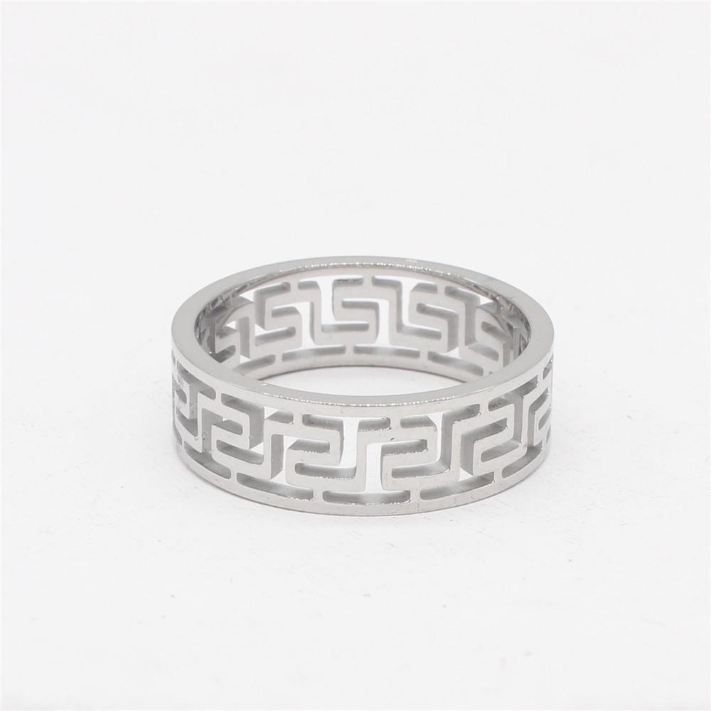 2026 Jewelry, European and American Fashion Simple Great Wall Pattern Men's Jewelry Accessories Ring Ring