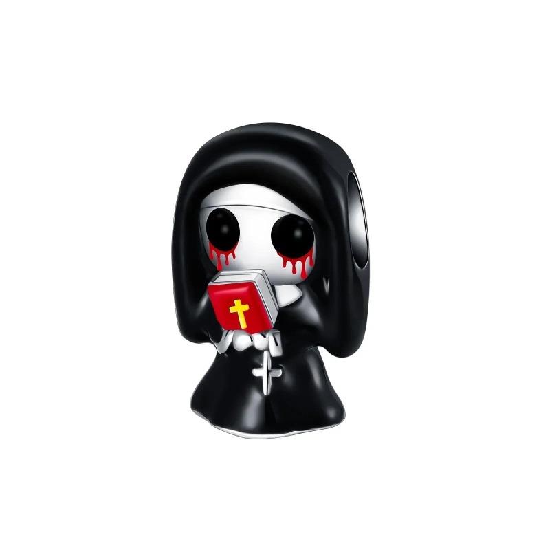 New Original Halloween Party Charms Luminous Pumpkin Skull Ghost Clown Beads Chameleon Bracelets Necklace Diy Jewelry Party Gift