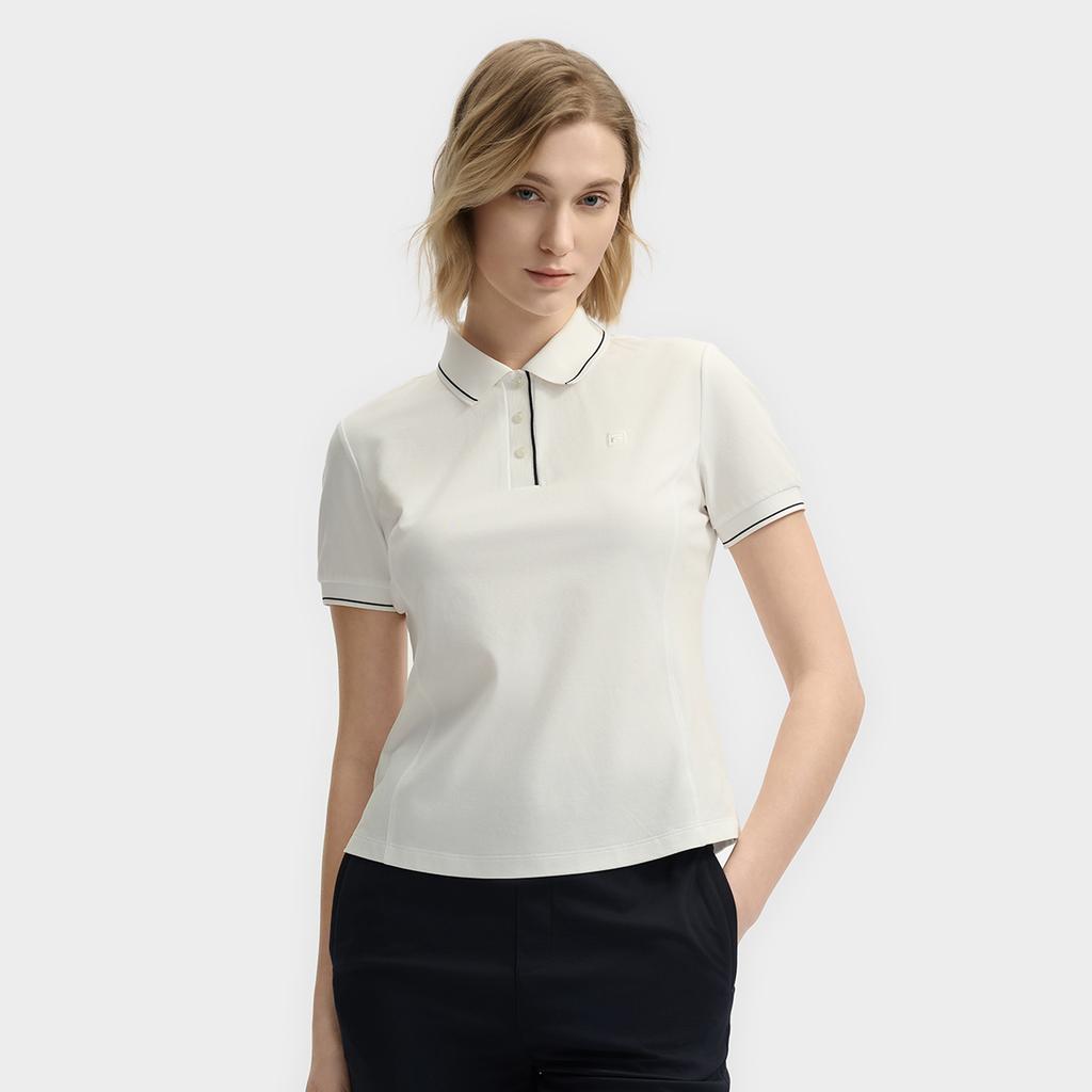 New FILA WHITE Polo Shirt Women's Cloud White F11W523105F-WT
