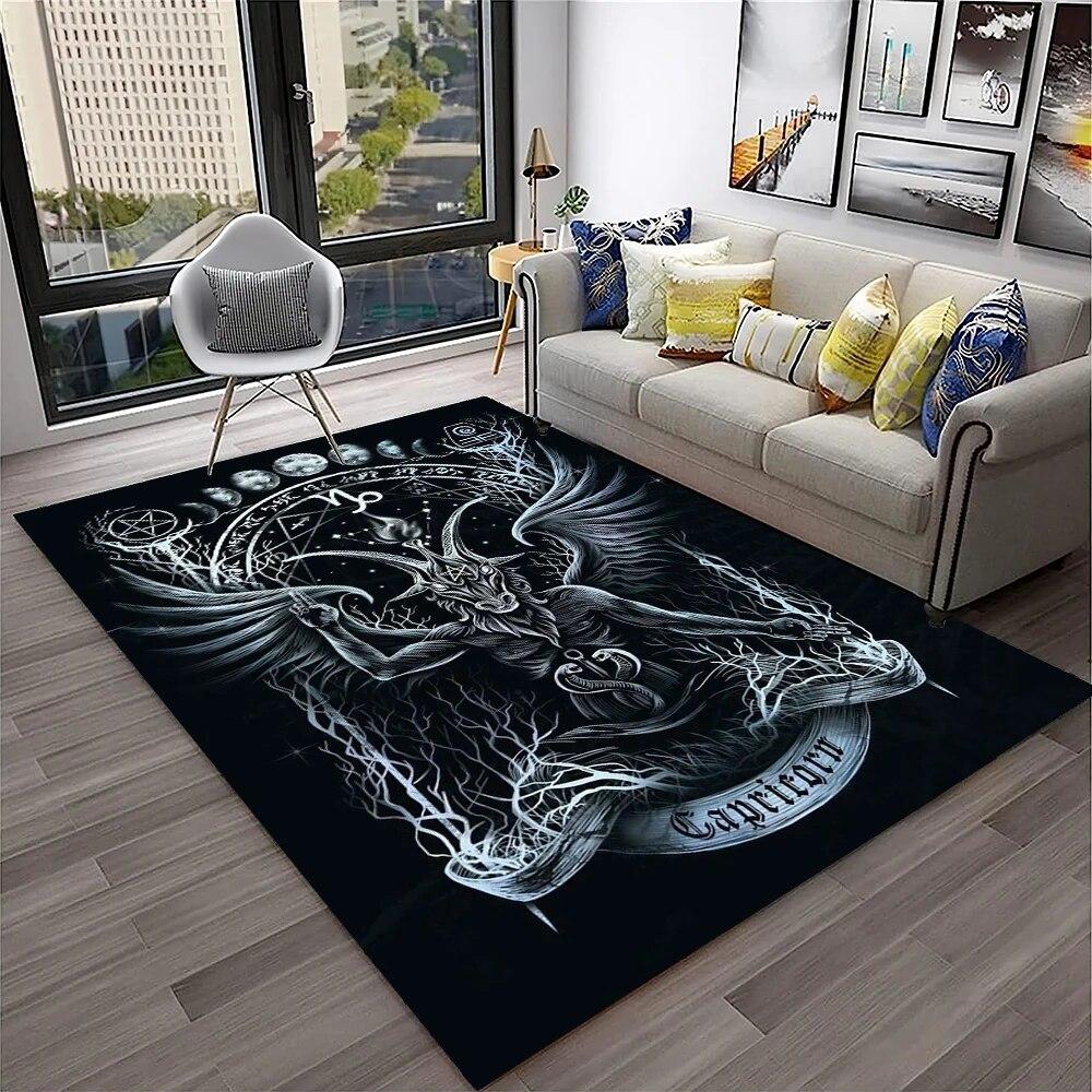 Horror Witchcraft Ouija Tarot Gothic Carpet Rug for Home Living Room Bedroom Sofa Doormat Decor,Kid Area Rug Non-slip Floor Mat