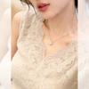 Light ripe wind V-neck lace knitted vest women's spring and summer slim-fitting gentle wind inner bottoming shirt sleeveless top