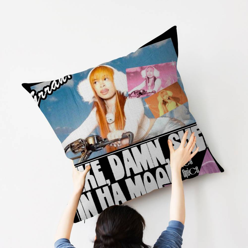 I-Ice S-Spice Rapper Pillow Covers Cartoon Sofa Decorative Home Double-sided Printing Short Plush Cute Cushion Cover