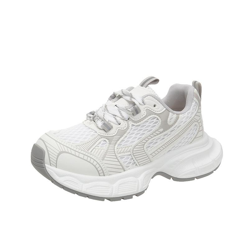 Thick-soled 2025 Spring and Summer New Lace-up Dad Shoes New Trendy Sports Shoes Breathable Casual Sports Shoes Heightening Shoes