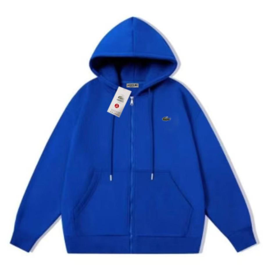 Men's Autumn/Winter Embroidered Crocodile Hoodie - New Style Loose Fit Zip-Up Cardigan with Hood, Long Sleeves, and Plain Color Design.