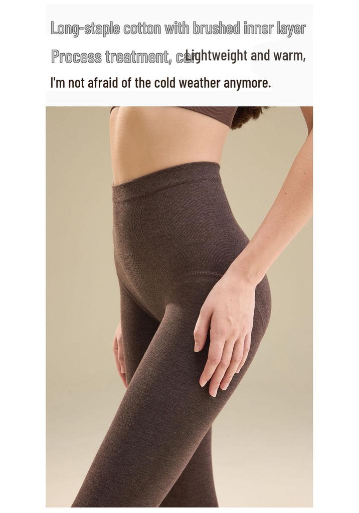 High-Waisted Tummy-Control Butt-Lifting Grey Cotton Tights - Women's Plus Velvet Thick Warmth Pantyhose for Autumn/Winter