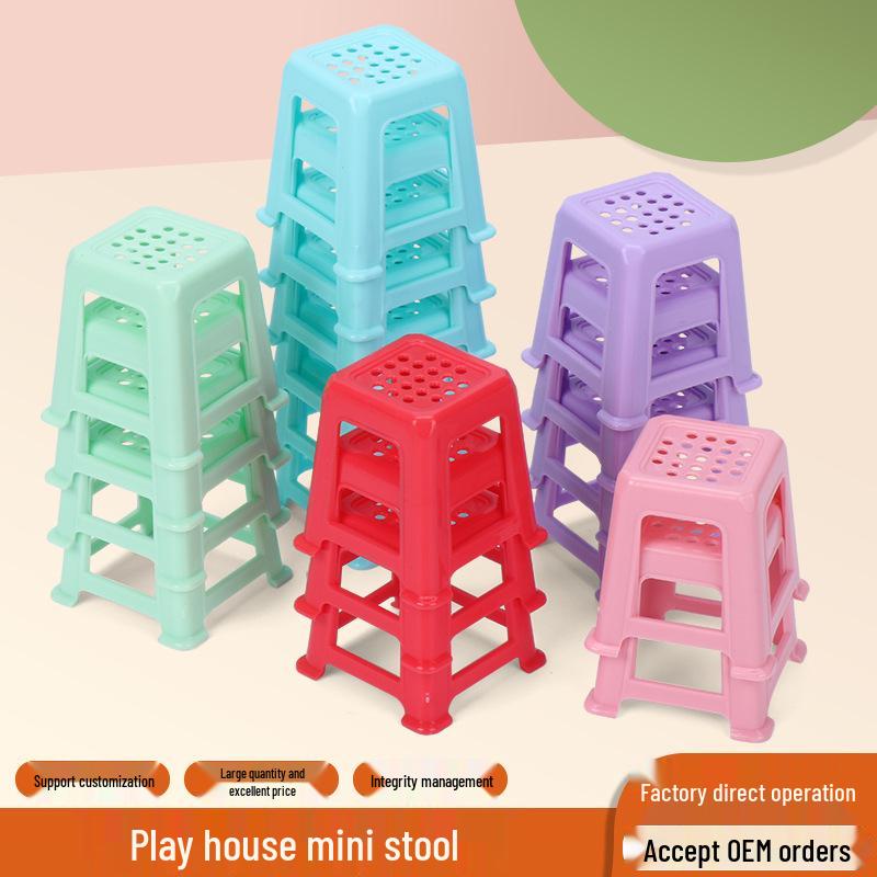 Miniature Dollhouse Chair & Stool Model Figurine - Desktop Decoration Toy.