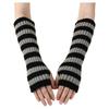 Elbow Length Long Fingerless Gloves Striped Knitted Gloves Wrist Sleeves  Cosplay Use