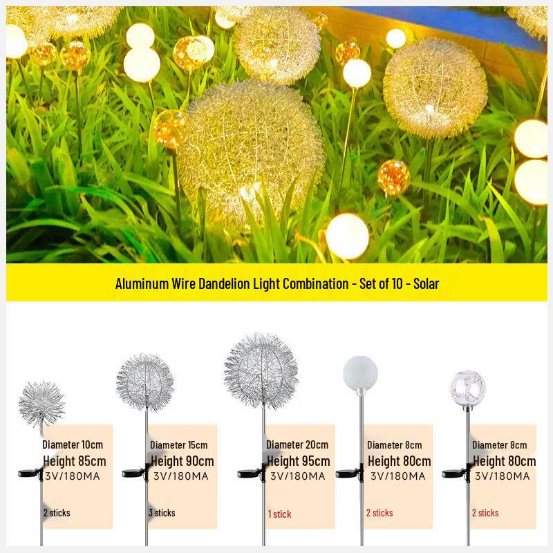

Солнечные ландшафтные фонари «Одуванчик»: Наружное садовое, дворовое, газонное светодиодное освещение для украшения