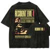 Resident Evil Anime Liebhaber Ausgewaschenes T-Shirt Ganzjahreskleidung Hohe Qualität Persönlichkeit Kleidung Übergröße Unisex Neues Modell Paare T-Shirt