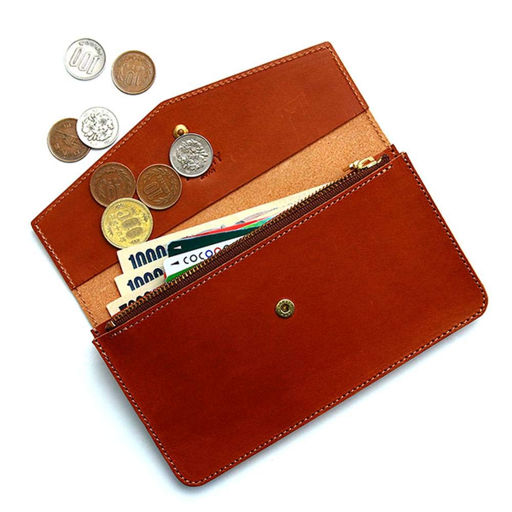 AGILITY affa "Milan" Lange Geldbörse, Schlicht, Flach, Schlank, Leder, Klappe, Italienisches Leder