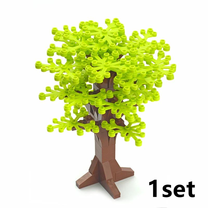 Tree Flower Grass Plants Garden Green Bush DIY Building Blocks Compatible City DIY MOC Building Blocks Accessories Parts