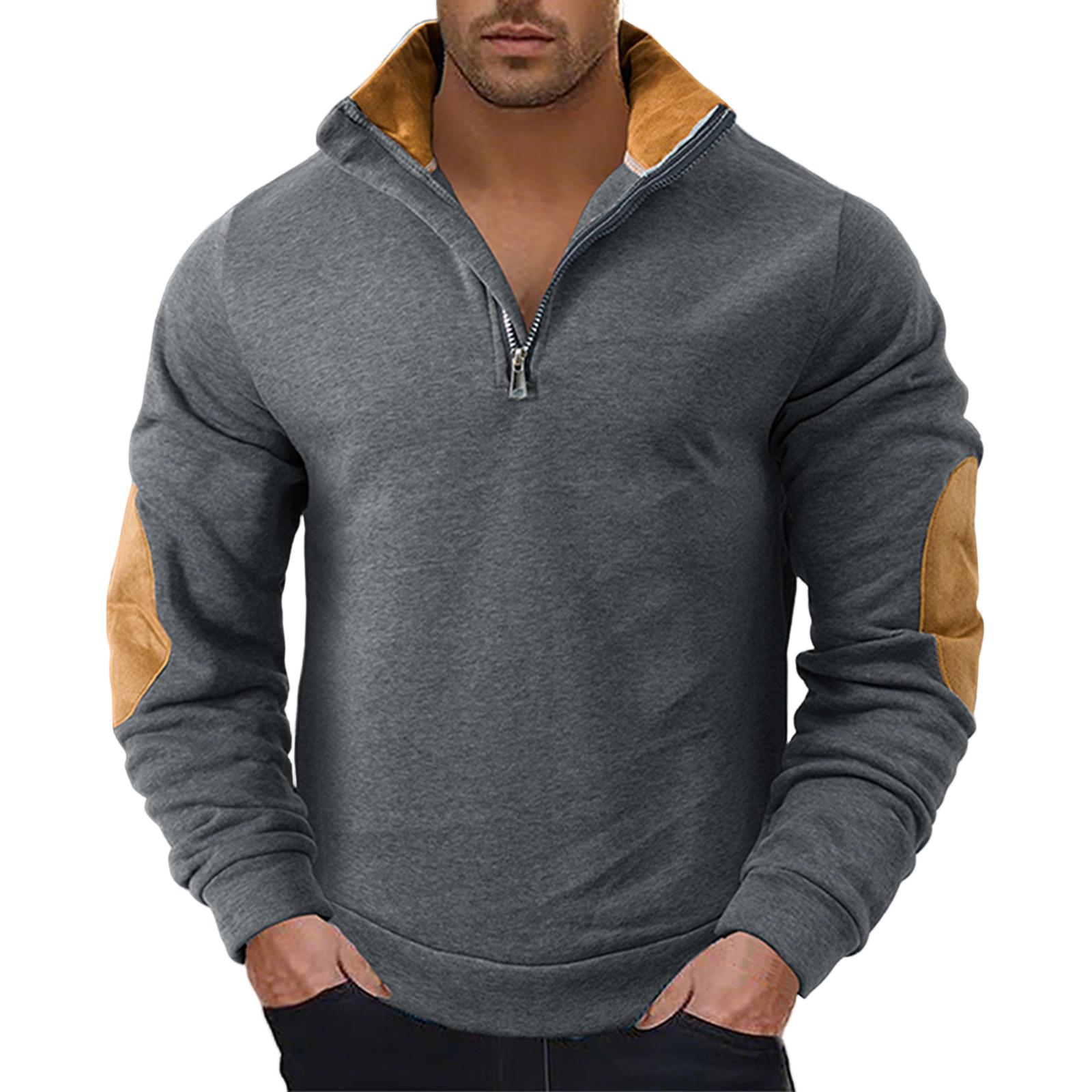 

Men S Long Sleeved Fake Two-Piece Hoodie Fashion Top M