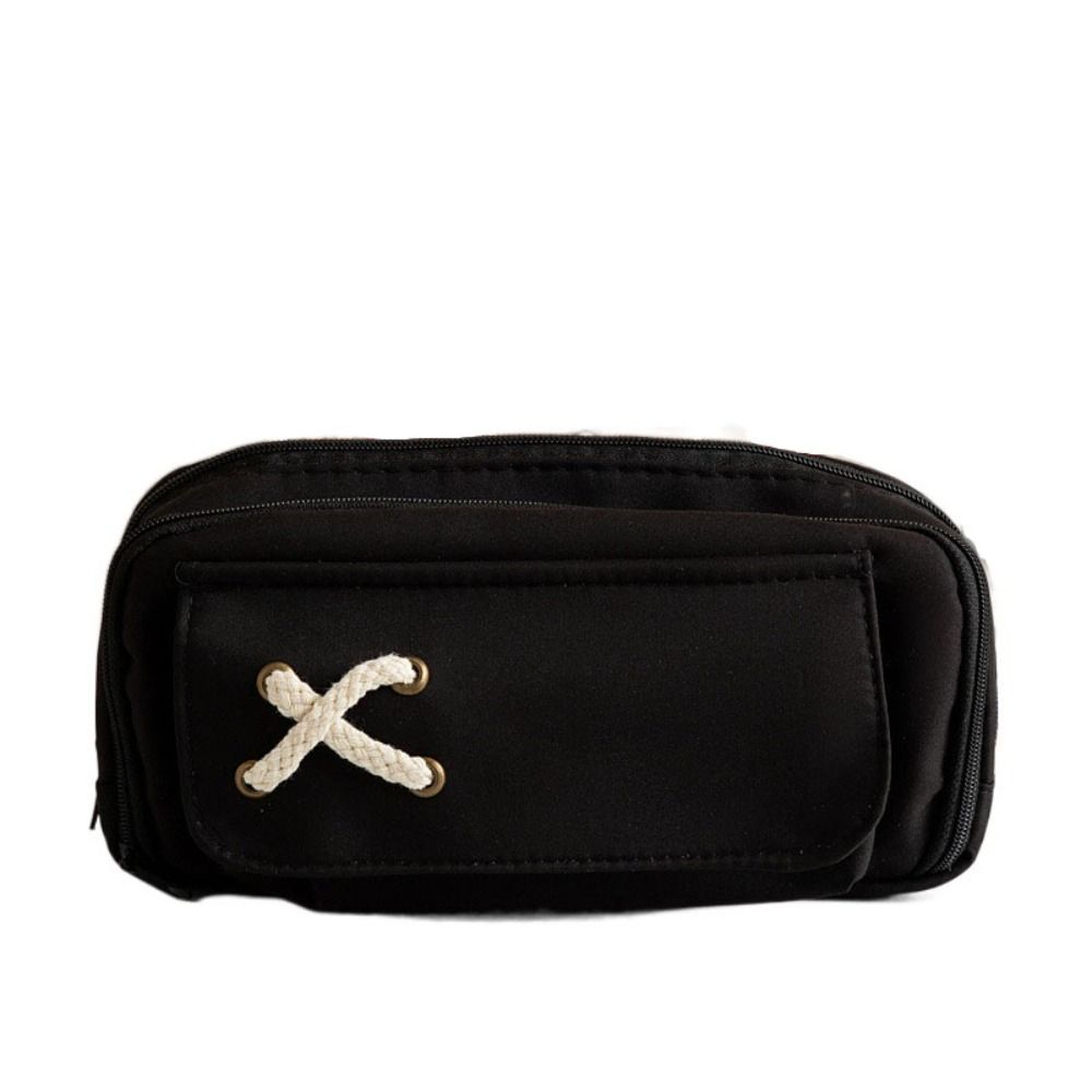 Large Capacity Pencil Case with Cross Rope Oxford Fabric Pencil Pouch Kawaii Pencil Bag Student