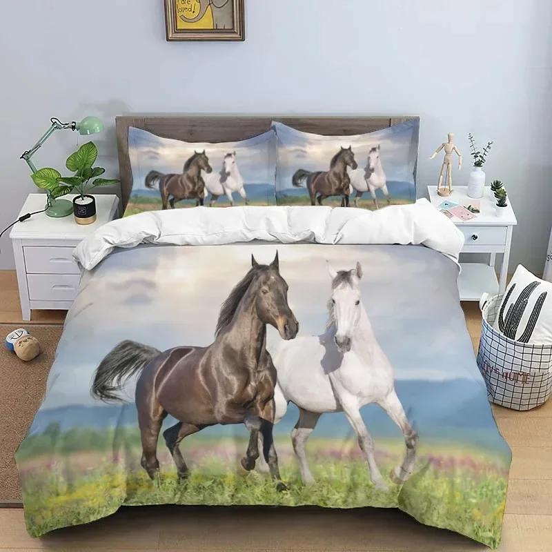 Luxury New 3D Print Horses Hd Print Bedding Set Double BedChildrenS Bed Duvet Covers Pillowcases Bedding Set Teens Bedding Set