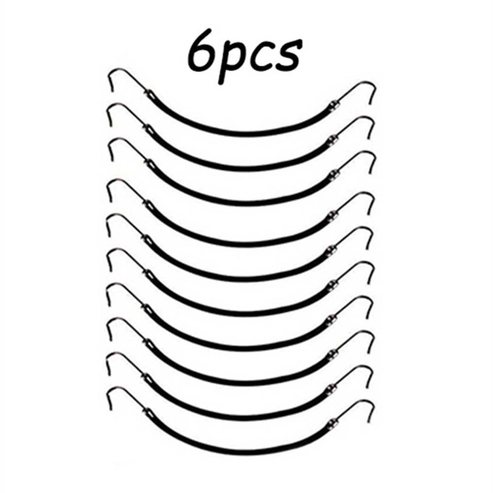 6pcs Girls Headwear Bungee Gum Band With Hook Elastic Bows Hair Band Ponytail Holder Elastic Clips