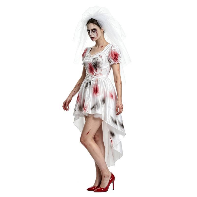 Halloween Ghost Bride Costume Dress Polyester Spandex For Cosplay Party Stage Performance