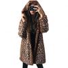 Winter Faux Fur Coat Hooded Leopard Print Luxury Warm Women Jackets Women's Coats Fashion Jacket