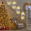 LED Leuchtender Weihnachtsrattan-Kranz: Hängender Tür- und Treppenhaus-Dekor-Anhänger