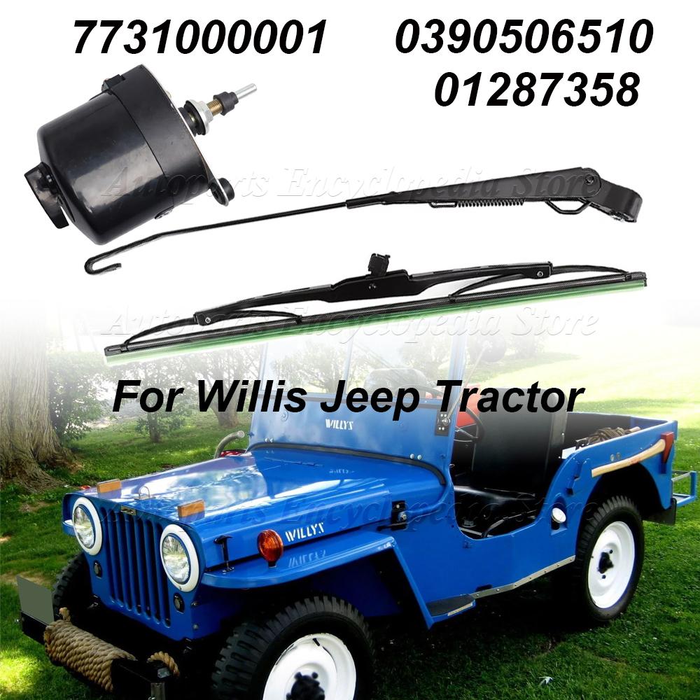 7731000001 Fit For Willis Jeep Tractor 0390506510 Universal 12V Windscreen Wiper Motor Or Arm With Blade 01287358