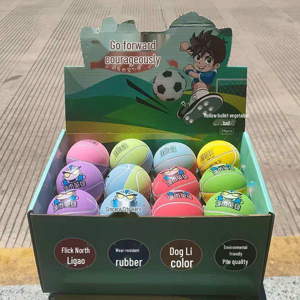 6cm Mini High Elastic Rubber Ball for Kids - Grip & Bounce Football/Basketball for Kindergarten
