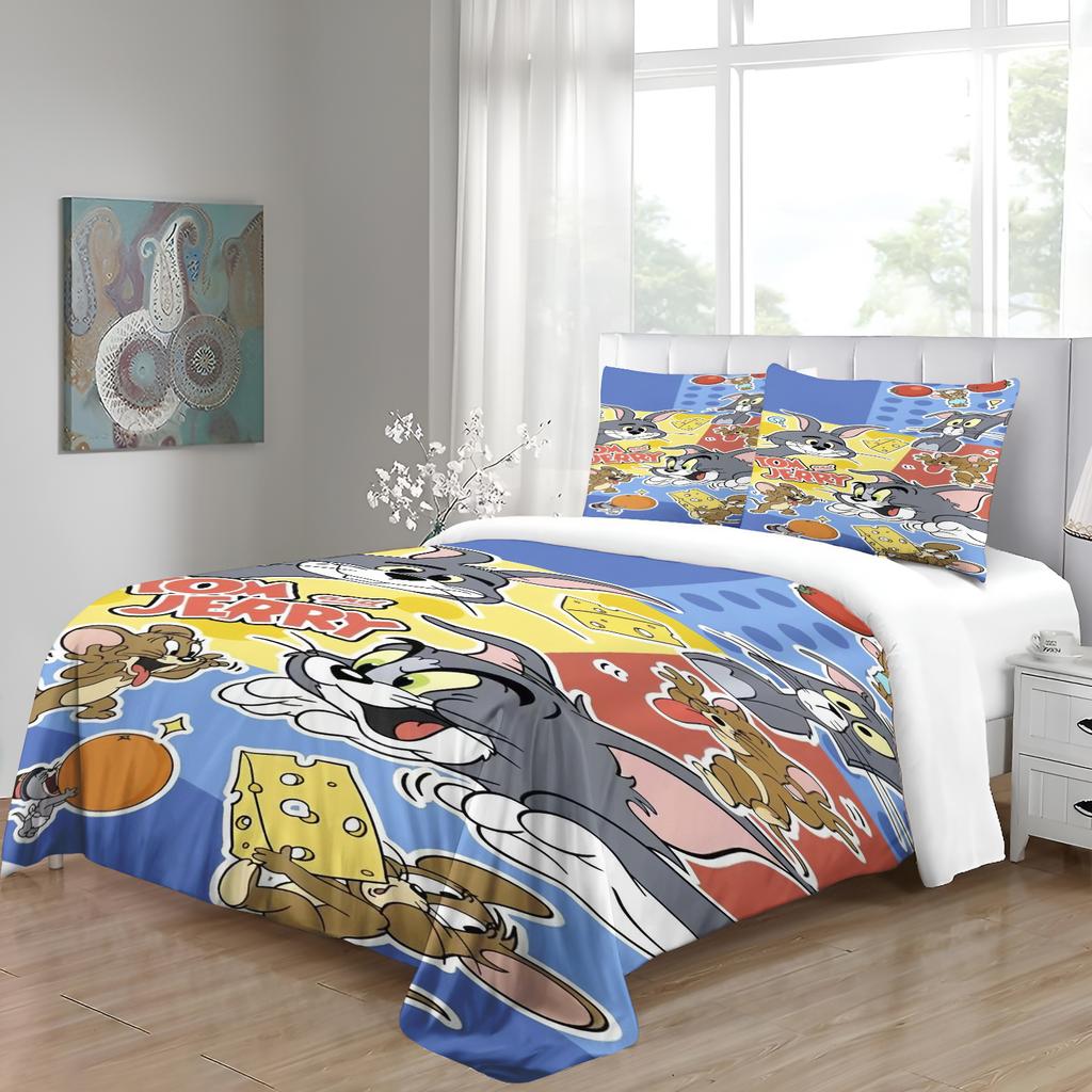 Cat Cute Duvet Cover Mouse Badroom Set Children Cartoon Anime Comforter King Size Bedding 3D Printed Quilt