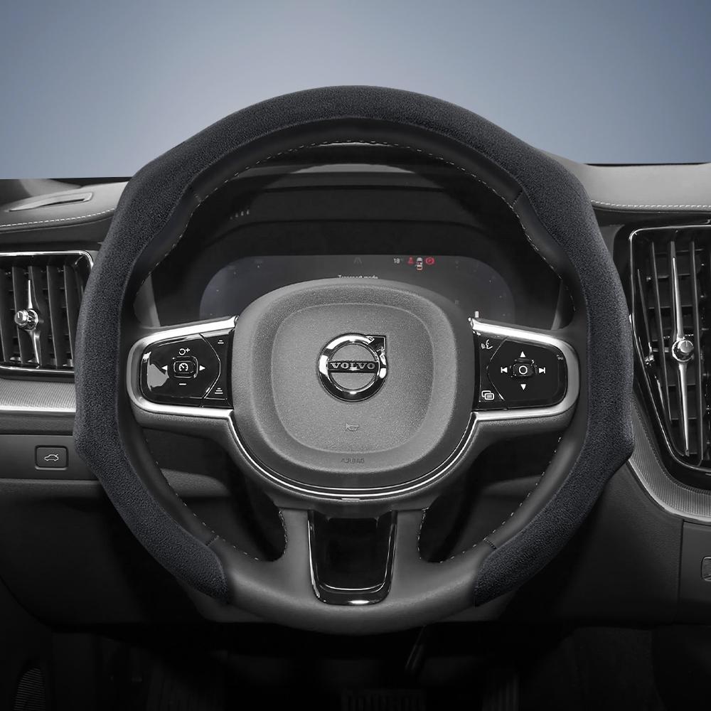 Suitable for Volvo Premium Suede Snap-On Steering Wheel Cover Anti-Slip Durable Xc60 Xc40 Xc90 S90 V60 S60 C40 Recharge V90 Cc Excellence V40 V70