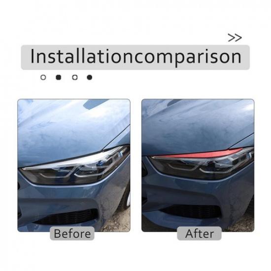 Red Carbon Fiber Front Headlight Eyebrow Trim Cover For BMW 8 series G15 19-22