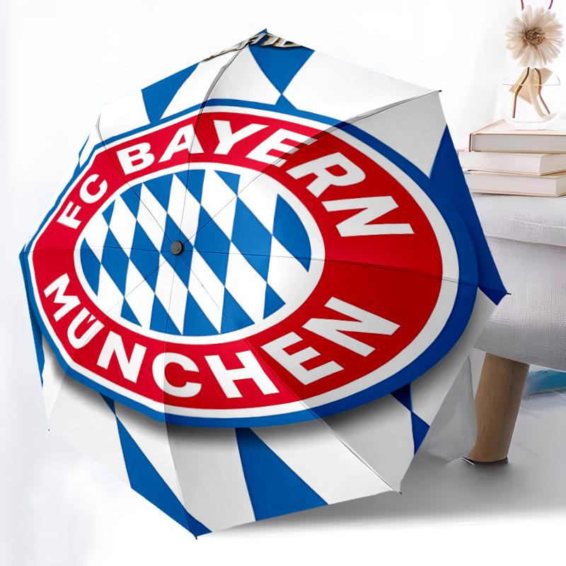 Printed FC Bayern München Logo Printed Folding Umbrella,Outdoor,Leisure,And Travel Umbrella,Durable Umbrella Fabric,Birthday And Holiday Gift