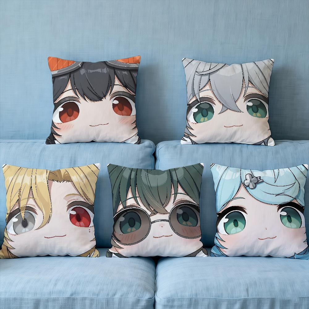 Cushion Cover Face Game Soft Case Sofa Cute Zero Zone Living Room Home Comfortable Office Q Decor Protective Pillow Zenless