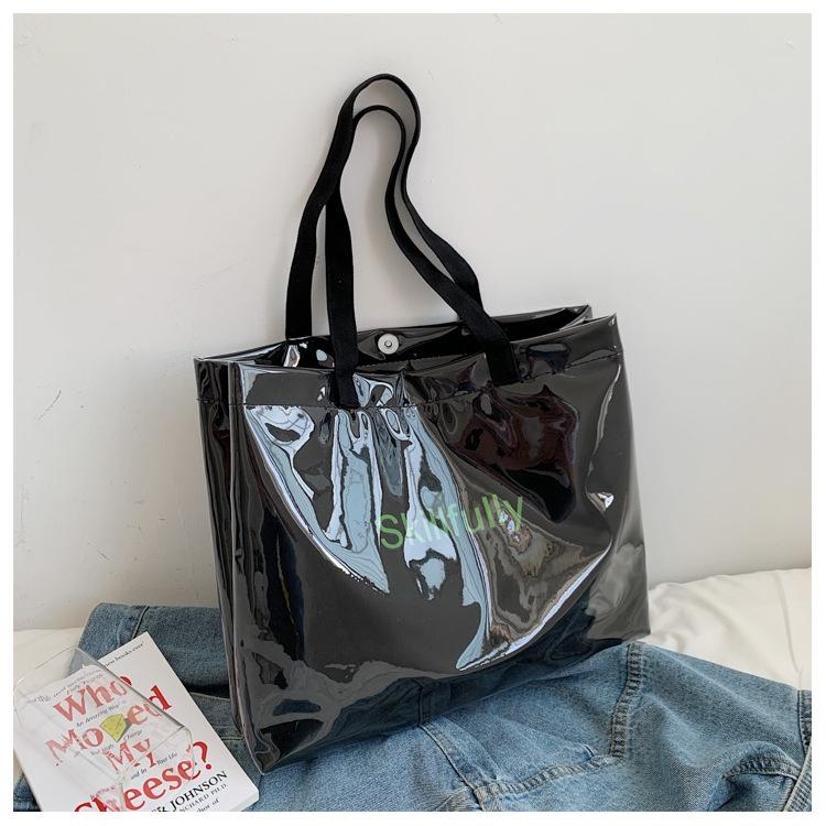 

Trendy Transparent Handbag For Women Spacious And Minimalistic Single Shoulder Bag For Summer 2022 White Brown) чёрный