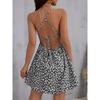 Summer Floral Printed Backless Suspender Short Dress Sexy Slim Fit Loose Lace-up A-line Party Dresses Casual Sexy Fashion Holiday Elegant Clothing