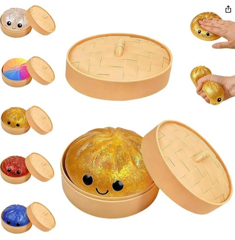 Dumpling Squishes Stress Balls Fidget Toys Slow Rebound Anxiety Stress Relief Decompression Toys Squishy Bun Sensory Toys Kids