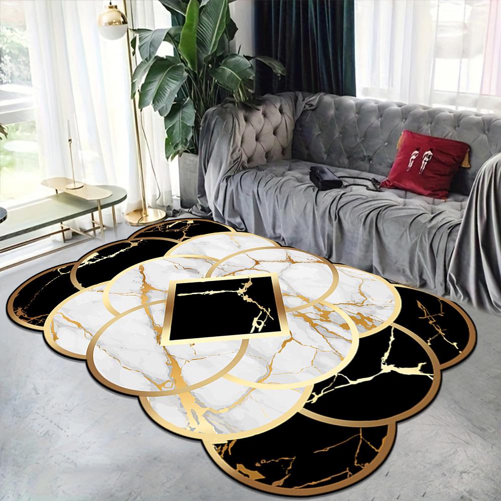 Modern Luxury Decoration Home Irregular Carpet for Living Room Soft Flannel Sofa Floor Mats Large Area Washable Rugs for Bedroom