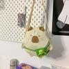 Capybara Small Shoulder Bag With Nylon Material And Zipper Closure For Casual Travel