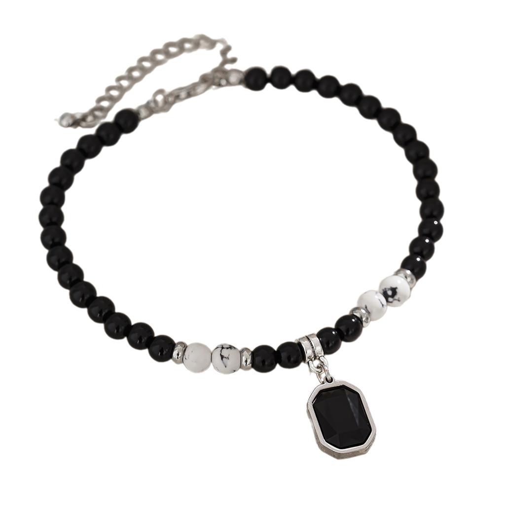 Simple Beaded Foot Chain Anklet Delicate Stone Pendant Anklet Bracelet Ornament Ankle Bracelet for Women and Girls